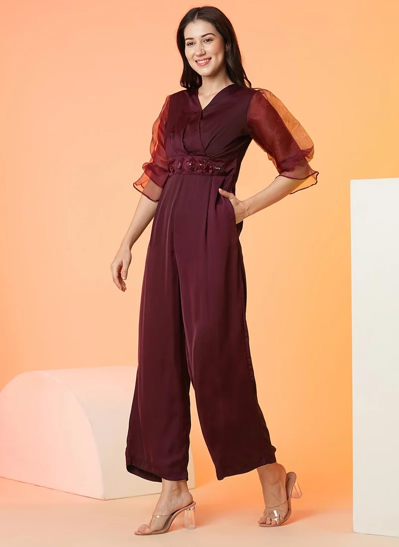 globus Purple Globus Women Applique Party Jumpsuit for Women | Best Price UAE